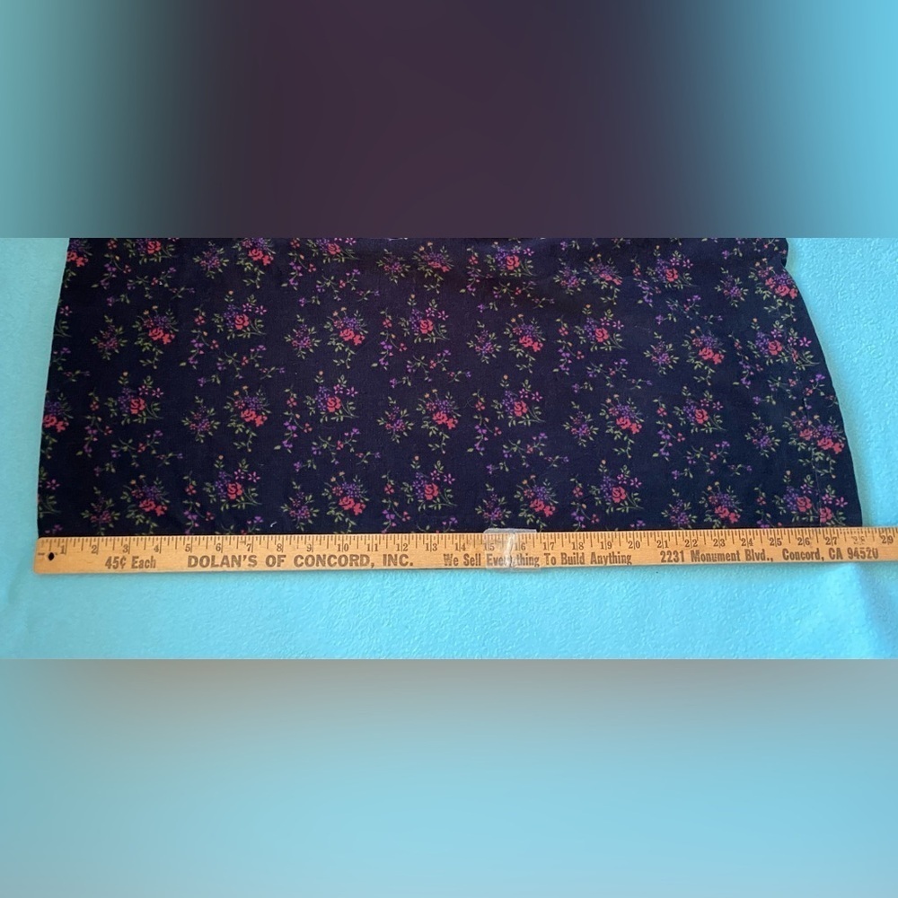 REAL COMFORT corduroy floral sleeveless tank maxi 2 pocket navy green Y2K size M - Picture 12 of 12